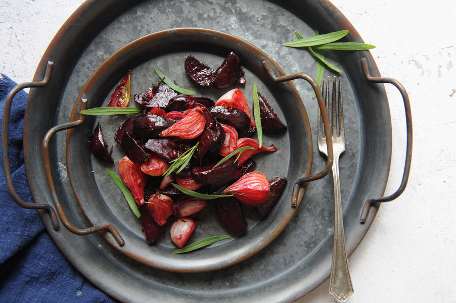 Tarragon Balsamic Beets + Onions